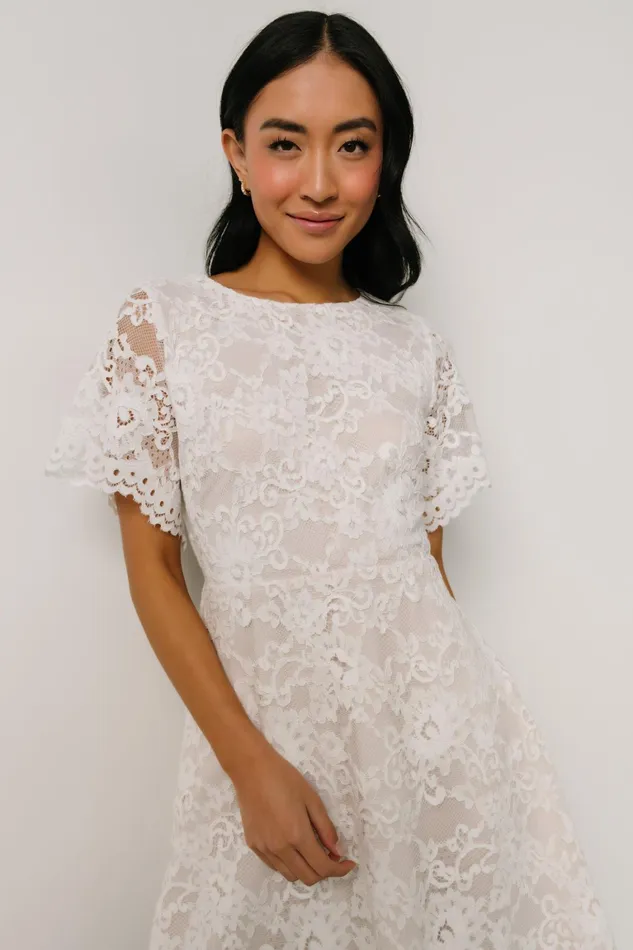 Aasha Lace Short Dress Off White Women Baltic Born Short Dresses Aasha Lace Short Dress Off White Women Baltic Born Short Dresses