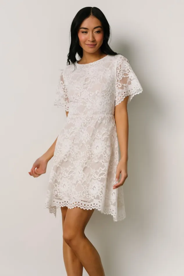 Aasha Lace Short Dress Off White Women Baltic Born Short Dresses Aasha Lace Short Dress Off White Women Baltic Born Short Dresses