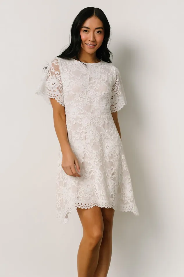 Aasha Lace Short Dress Off White Women Baltic Born Short Dresses Aasha Lace Short Dress Off White Women Baltic Born Short Dresses