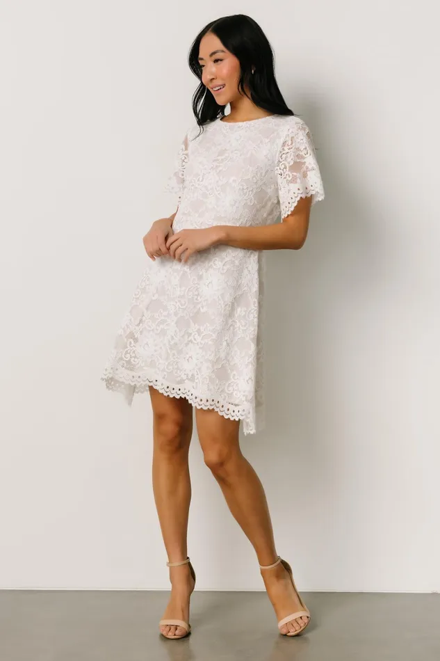 Aasha Lace Short Dress Off White Women Baltic Born Short Dresses Aasha Lace Short Dress Off White Women Baltic Born Short Dresses