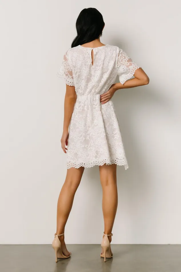 Aasha Lace Short Dress Off White Women Baltic Born Short Dresses Aasha Lace Short Dress Off White Women Baltic Born Short Dresses