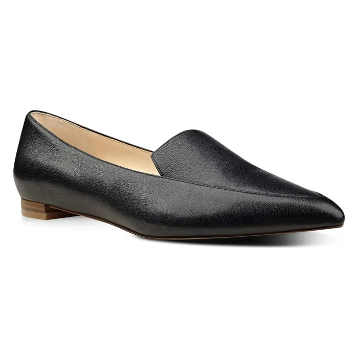 Abay Smoking Flats Black Leather Women Nine West Loafers and Tailored Flats Abay Smoking Flats Black Leather Women Nine West Loafers and Tailored Flats