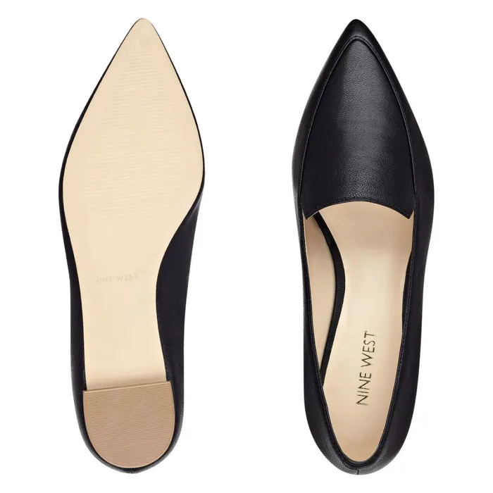 Abay Smoking Flats Black Leather Women Nine West Loafers and Tailored Flats Abay Smoking Flats Black Leather Women Nine West Loafers and Tailored Flats