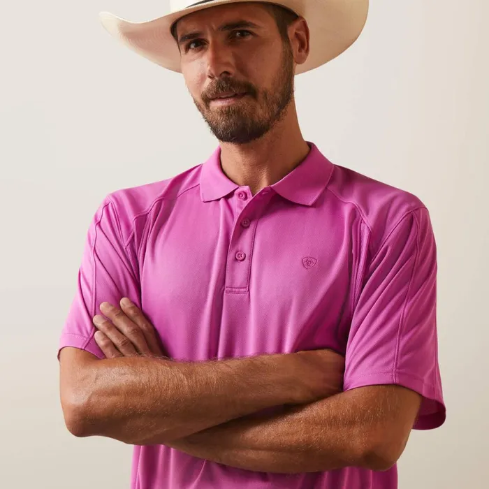 AC Polo Dk Orchid Men Ariat TShirts and Polos AC Polo Dk Orchid Men Ariat TShirts and Polos