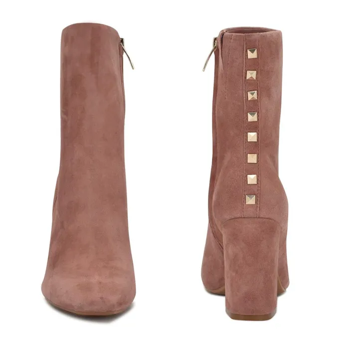 Adea Heeled Booties Blush Suede Women Nine West Boots and Booties Adea Heeled Booties Blush Suede Women Nine West Boots and Booties