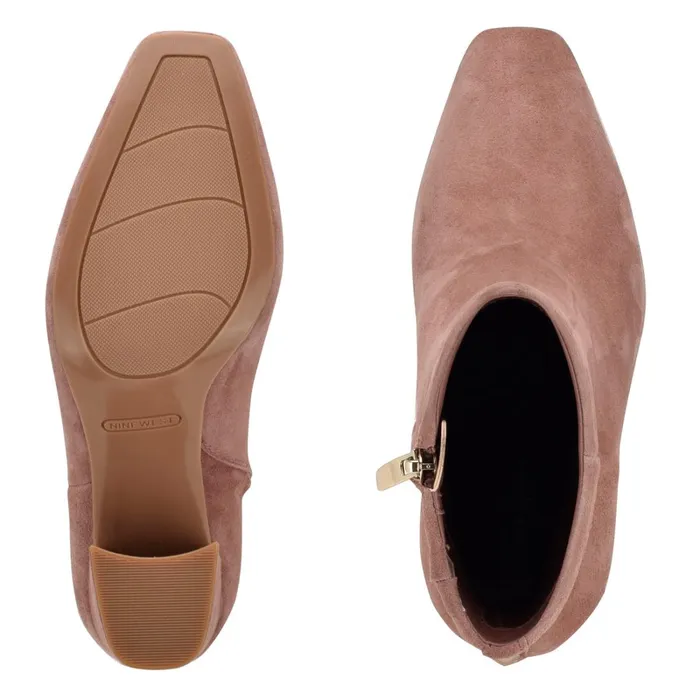 Adea Heeled Booties Blush Suede Women Nine West Boots and Booties Adea Heeled Booties Blush Suede Women Nine West Boots and Booties