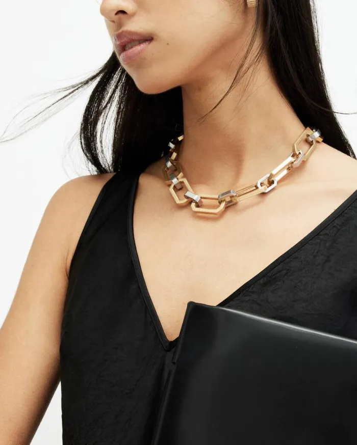 Akira Leather Removable Chain Clutch Bag Black Women AllSaints Handbags and Wallets Akira Leather Removable Chain Clutch Bag Black Women AllSaints Handbags and Wallets