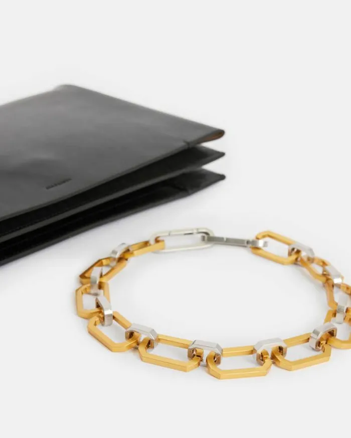 Akira Leather Removable Chain Clutch Bag Black Women AllSaints Handbags and Wallets Akira Leather Removable Chain Clutch Bag Black Women AllSaints Handbags and Wallets