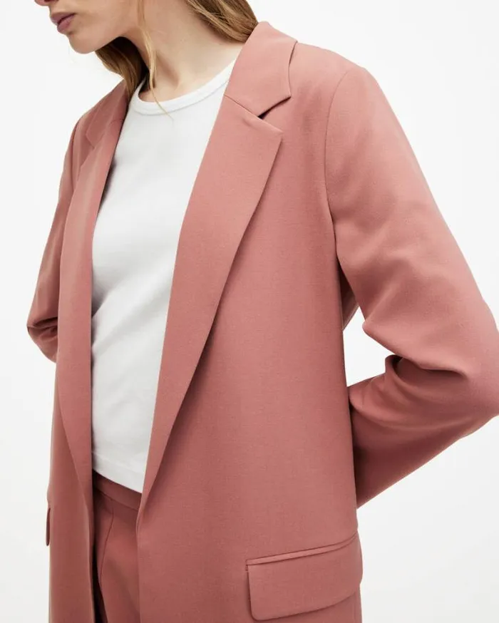 Aleida Lightweight Tri Blazer Rich Pink Women AllSaints Jackets and Coats