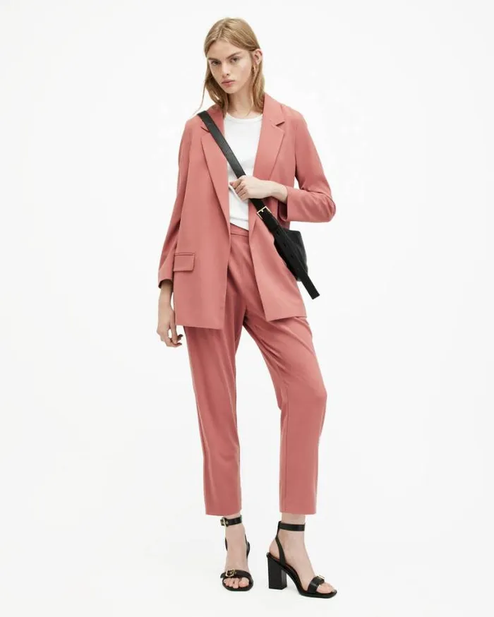 Aleida Lightweight Tri Blazer Rich Pink Women AllSaints Jackets and Coats