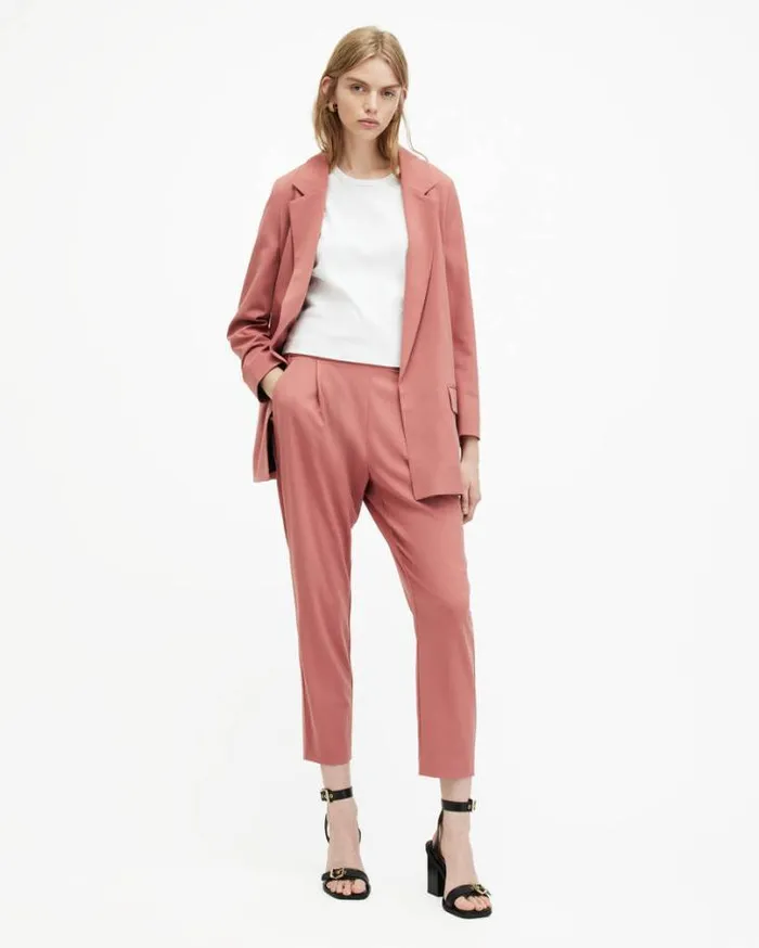Aleida Lightweight Tri Blazer Rich Pink Women AllSaints Jackets and Coats