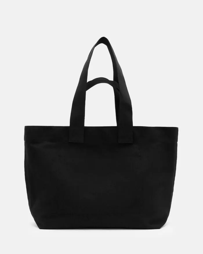 Ali Logo Canvas Tote Bag Black Women AllSaints Swimwear and Beachwear