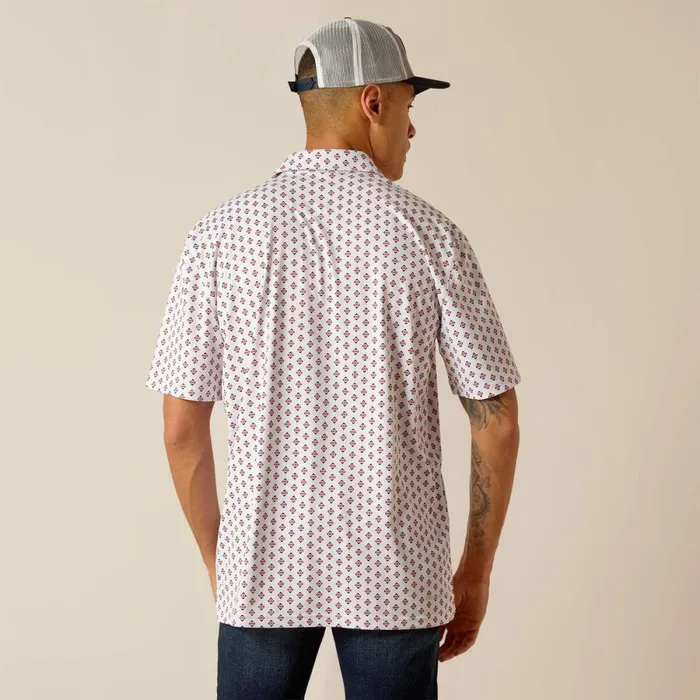 All Over Print Polo White 2 Men Ariat TShirts and Polos All Over Print Polo White 2 Men Ariat TShirts and Polos