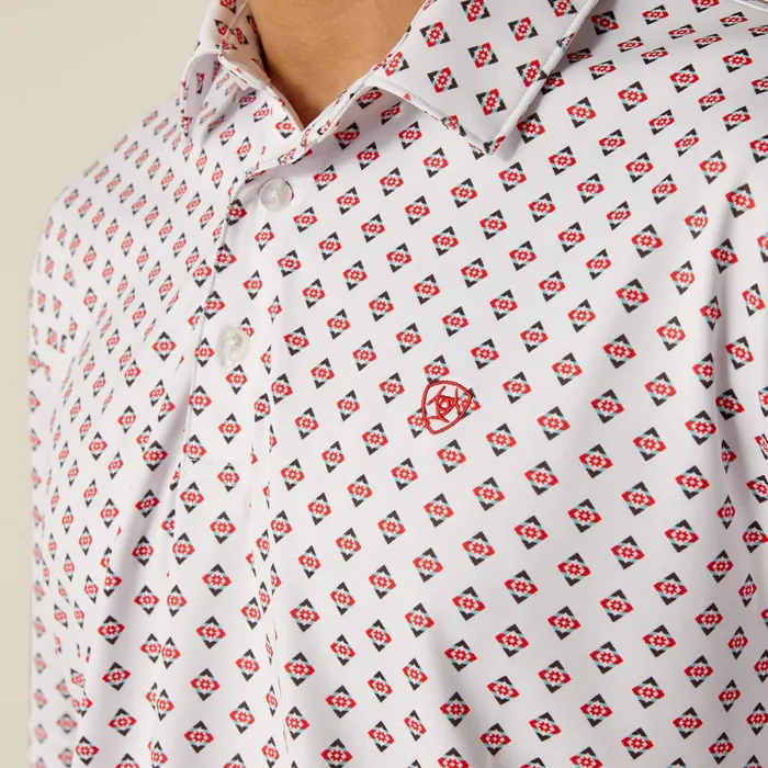 All Over Print Polo White 2 Men Ariat TShirts and Polos All Over Print Polo White 2 Men Ariat TShirts and Polos