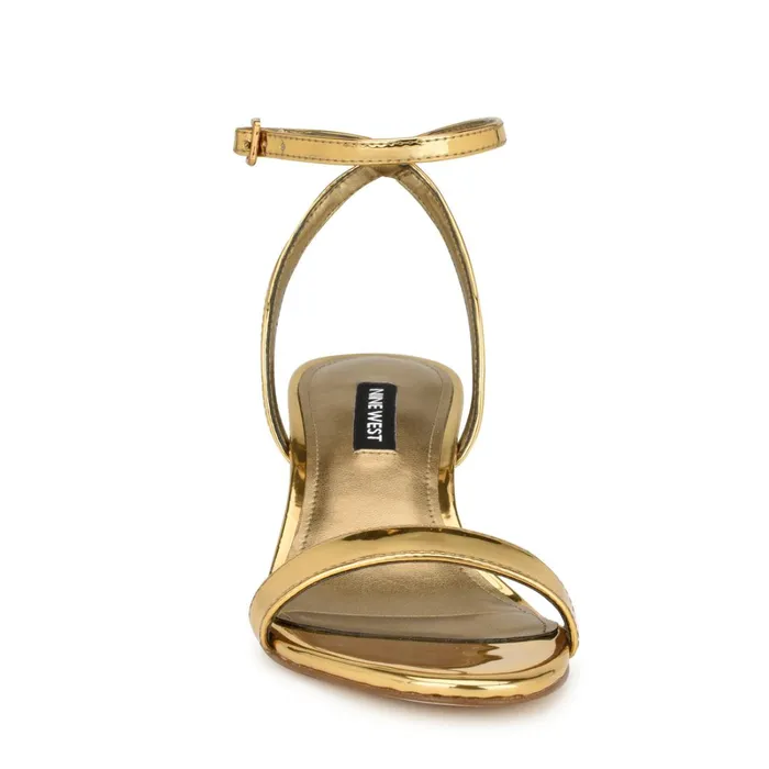 Allora Ankle Strap Block Heeled Sandals Bronze Women Nine West Heeled Allora Ankle Strap Block Heeled Sandals Bronze Women Nine West Heeled