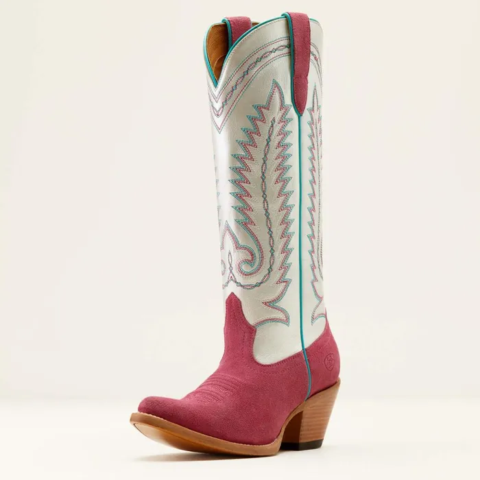 Ambrose Western Boot Raspberry Suedepearly White Women Ariat Dress and Fashion Boots