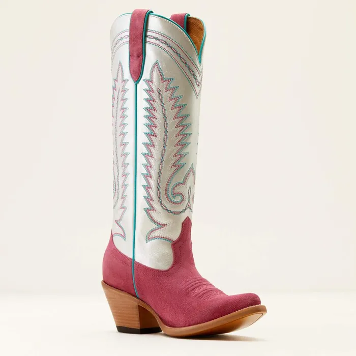 Ambrose Western Boot Raspberry Suedepearly White Women Ariat Dress and Fashion Boots Ambrose Western Boot Raspberry Suedepearly White Women Ariat Dress and Fashion Boots