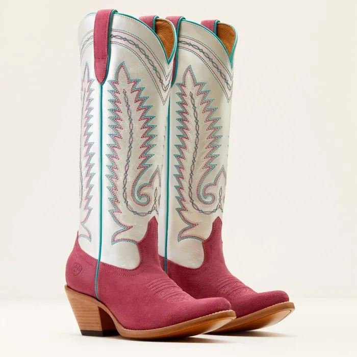 Ambrose Western Boot Raspberry Suedepearly White Women Ariat Dress and Fashion Boots Ambrose Western Boot Raspberry Suedepearly White Women Ariat Dress and Fashion Boots