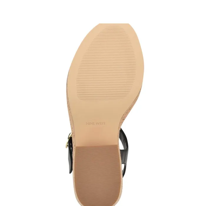 Amye Ankle Strap Wedge Sandals Black Women Nine West Casual Amye Ankle Strap Wedge Sandals Black Women Nine West Casual