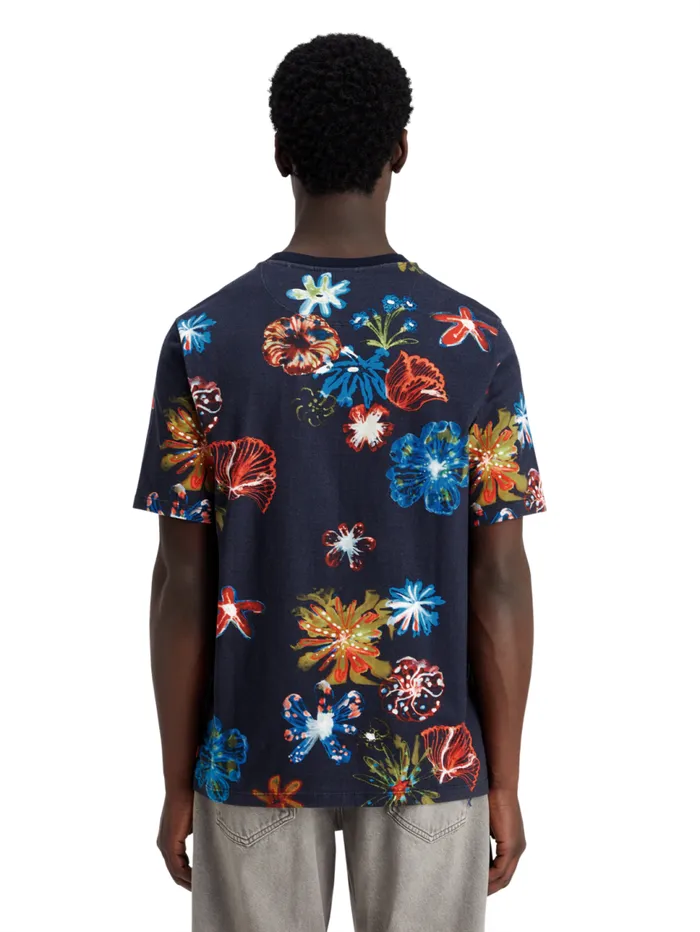 Aop Tshirt Night Flower Aop Men Scotch and Soda TShirts and Polo Shirts