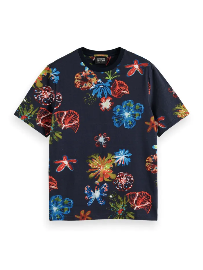 Aop Tshirt Night Flower Aop Men Scotch and Soda TShirts and Polo Shirts