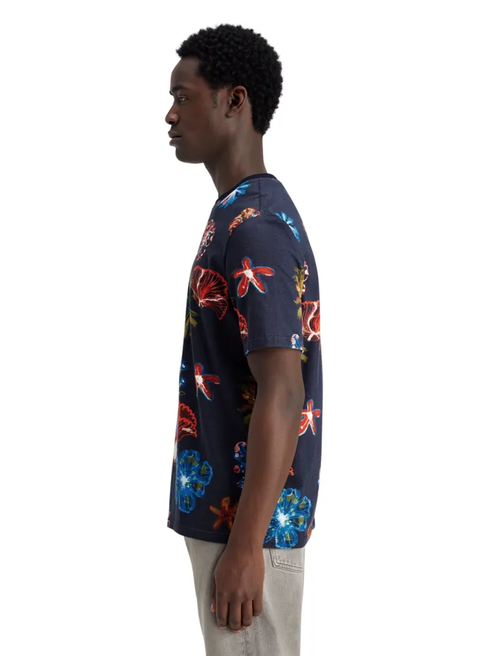 Aop Tshirt Night Flower Aop Men Scotch and Soda TShirts and Polo Shirts