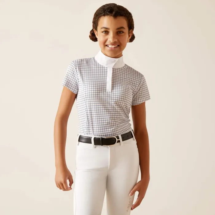 Aptos Show Shirt Blushing Rose Check Kids Ariat English Riding Clothing