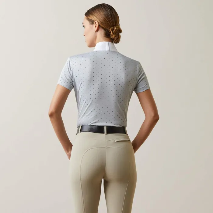 Aptos Show Shirt Pearl Gray Dot Women Ariat English Riding Aptos Show Shirt Pearl Gray Dot Women Ariat English Riding