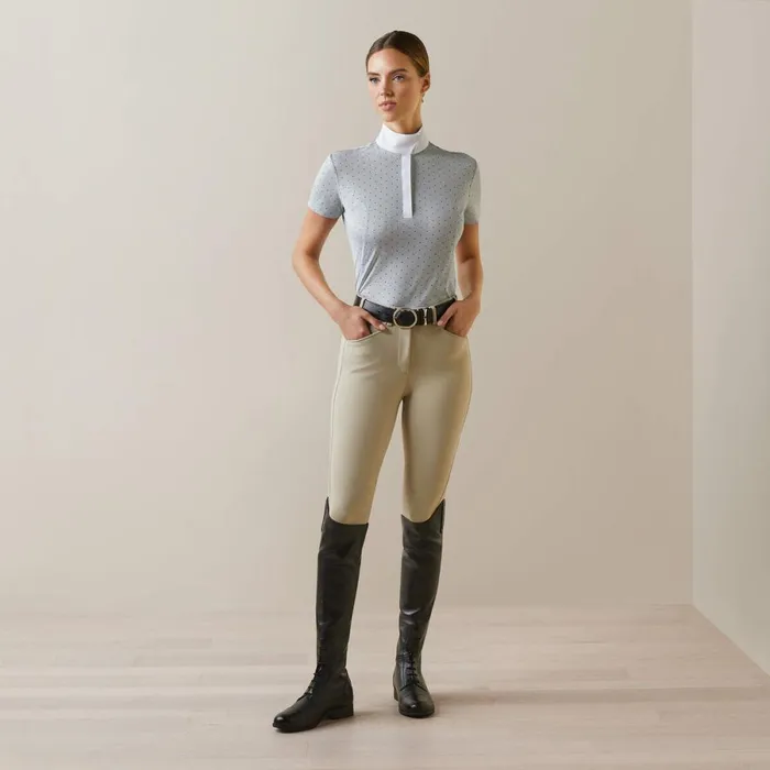 Aptos Show Shirt Pearl Gray Dot Women Ariat English Riding Aptos Show Shirt Pearl Gray Dot Women Ariat English Riding