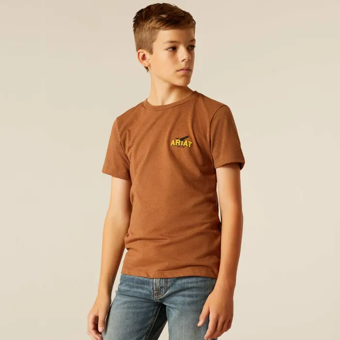 Ariat Bison Sketch Shield TShirt Cinnamon Kids Ariat TShirts and Polos Ariat Bison Sketch Shield TShirt Cinnamon Kids Ariat TShirts and Polos