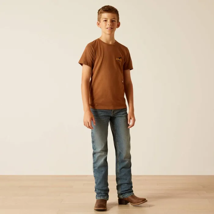 Ariat Bison Sketch Shield TShirt Cinnamon Kids Ariat TShirts and Polos Ariat Bison Sketch Shield TShirt Cinnamon Kids Ariat TShirts and Polos