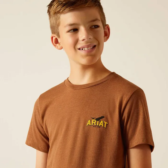 Ariat Bison Sketch Shield TShirt Cinnamon Kids Ariat TShirts and Polos Ariat Bison Sketch Shield TShirt Cinnamon Kids Ariat TShirts and Polos