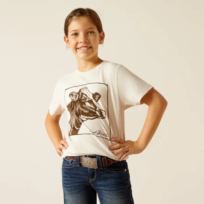 Ariat Cow Cover TShirt Natural Kids Ariat TShirts and Polos
