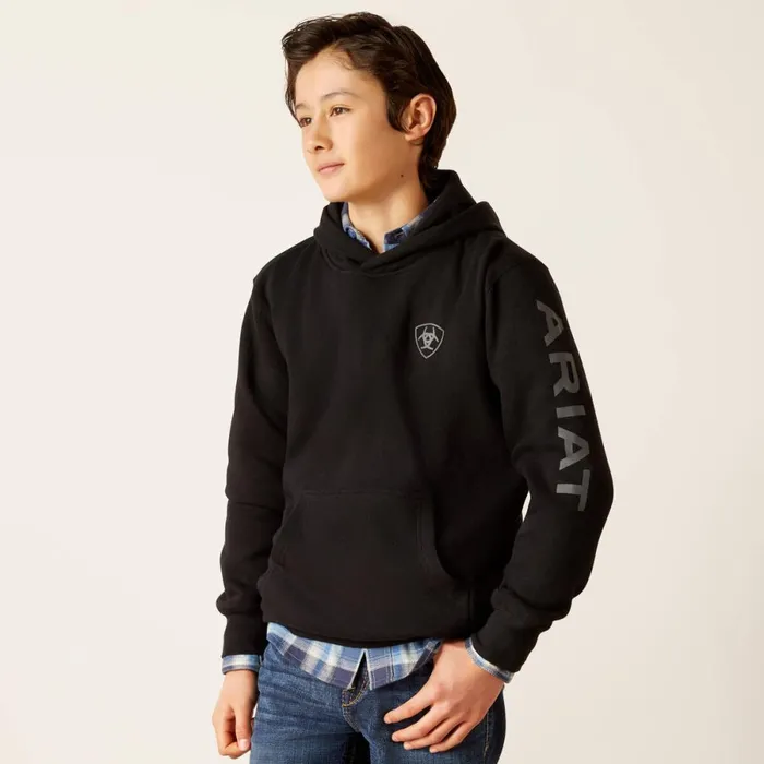 Ariat Logo Hoodie Black Kids Ariat Sweatshirts and Hoodies