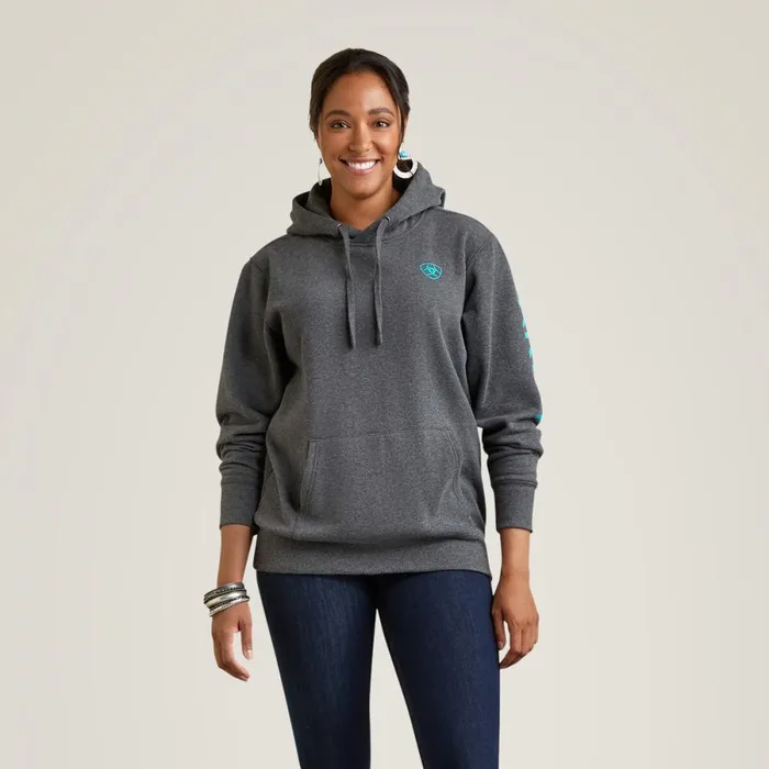 Ariat Logo Hoodie Charcoal Heather Women Ariat Sweatshirts and Hoodies