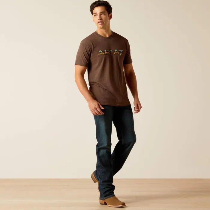 Ariat Logo SW Landscape TShirt Brown Heather Men Ariat TShirts and Polos Ariat Logo SW Landscape TShirt Brown Heather Men Ariat TShirts and Polos