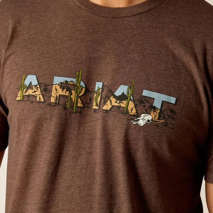 Ariat Logo SW Landscape TShirt Brown Heather Men Ariat TShirts and Polos Ariat Logo SW Landscape TShirt Brown Heather Men Ariat TShirts and Polos