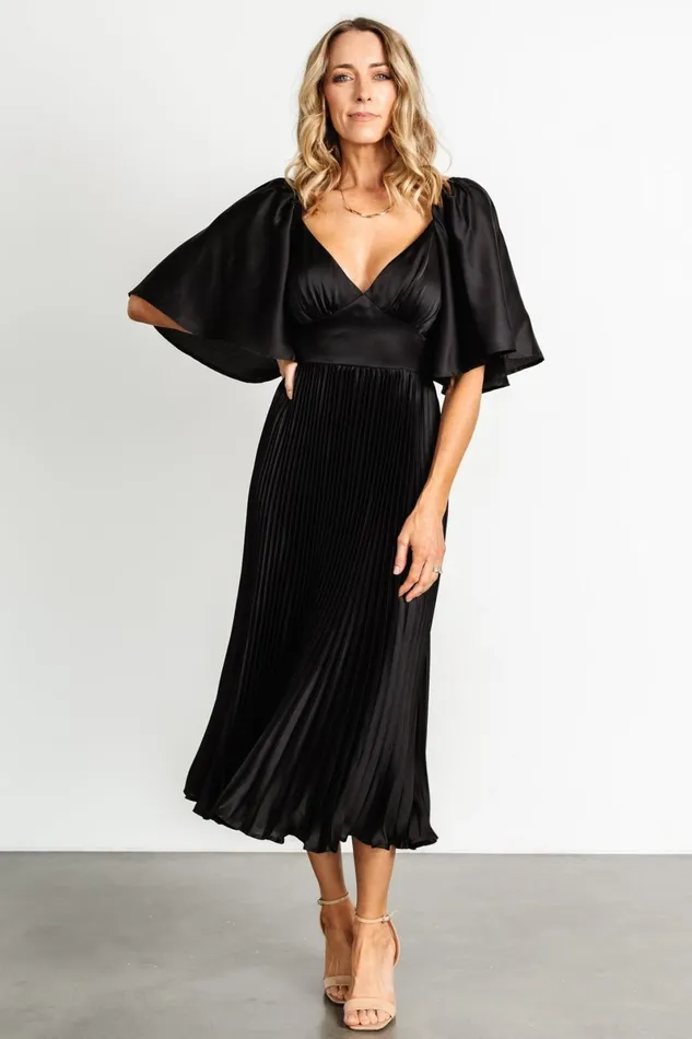 Aubree Pleated Dress Black Women Baltic Born Mother Of The Bride