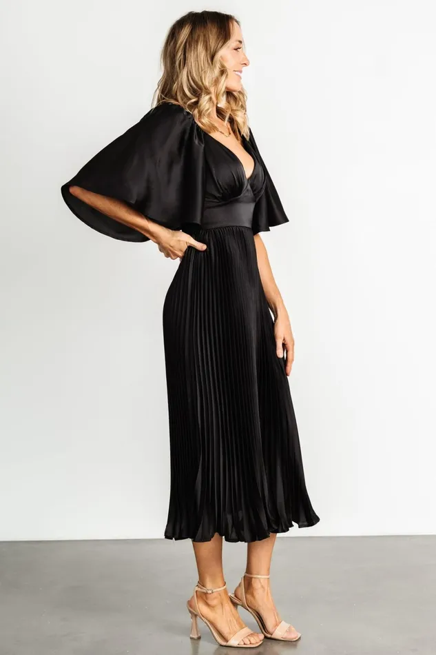 Aubree Pleated Dress Black Women Baltic Born Mother Of The Bride