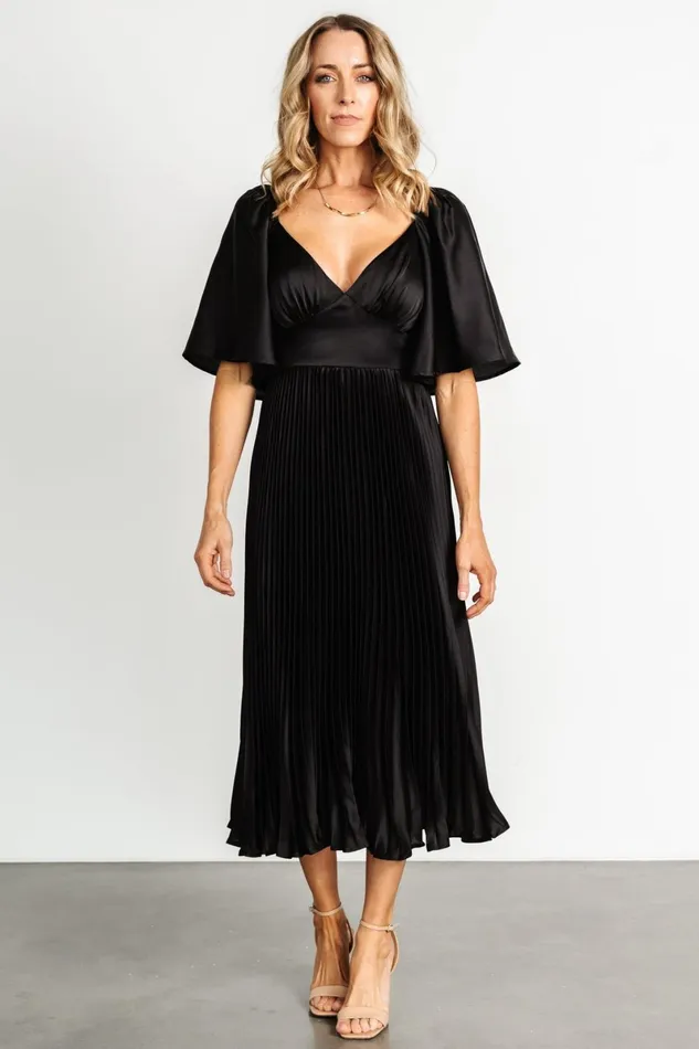 Aubree Pleated Dress Black Women Baltic Born Mother Of The Bride