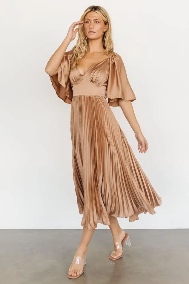 Aubree Pleated Dress Champagne Women Baltic Born Wedding Guest Aubree Pleated Dress Champagne Women Baltic Born Wedding Guest