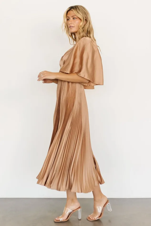 Aubree Pleated Dress Champagne Women Baltic Born Wedding Guest Aubree Pleated Dress Champagne Women Baltic Born Wedding Guest