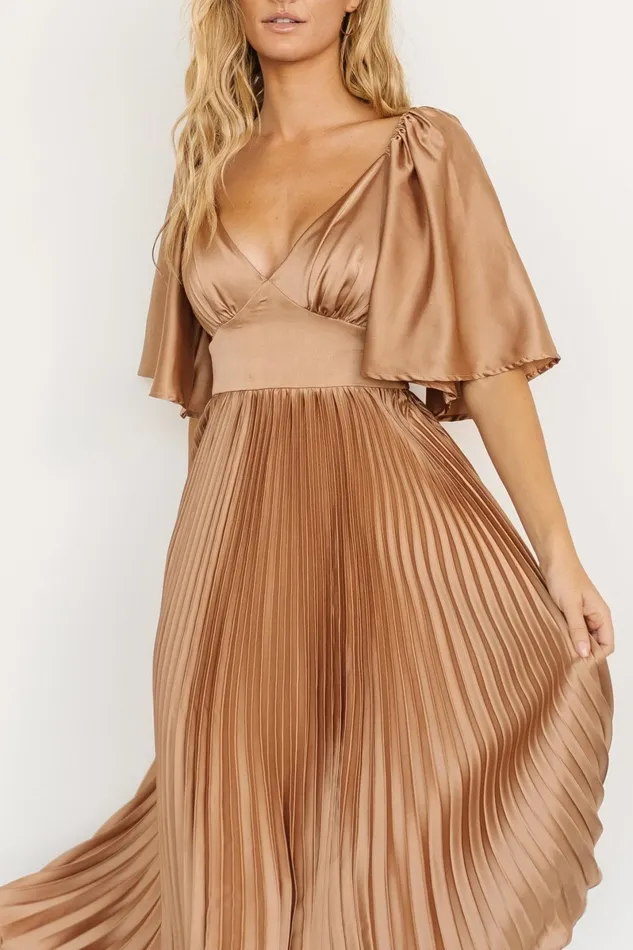 Aubree Pleated Dress Champagne Women Baltic Born Wedding Guest Aubree Pleated Dress Champagne Women Baltic Born Wedding Guest