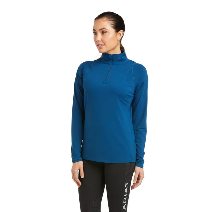 Auburn 14 Zip Baselayer Blue Opal Women Ariat TShirts and Tops
