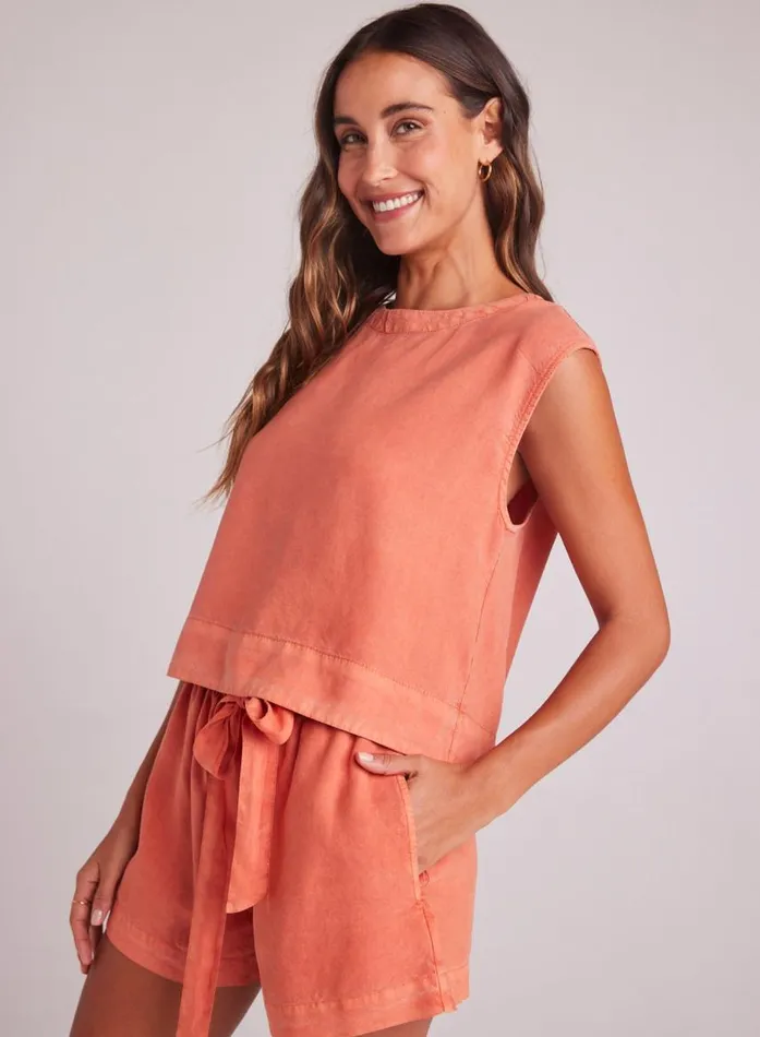 Bella Dahl Boxy Button Back Top 8211 Clay Oasis Women Sleeveless Bella Dahl Boxy Button Back Top 8211 Clay Oasis Women Sleeveless