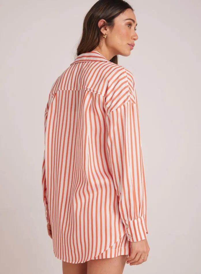 Bella Dahl Boyfriend Button Down 8211 Sunset Blaze Stripe Women Button Down Bella Dahl Boyfriend Button Down 8211 Sunset Blaze Stripe Women Button Down