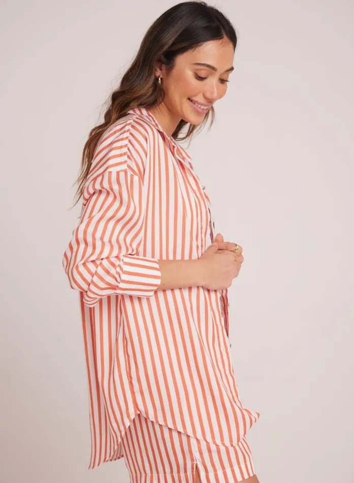 Bella Dahl Boyfriend Button Down 8211 Sunset Blaze Stripe Women Button Down Bella Dahl Boyfriend Button Down 8211 Sunset Blaze Stripe Women Button Down