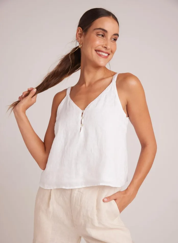 Bella Dahl Button Front Cami 8211 White Women Sleeveless