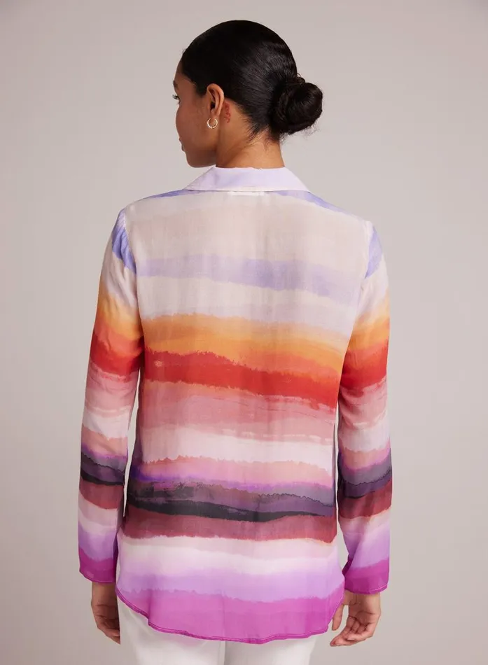 Bella Dahl Clean Shirt 8211 Canyon Stripe Print Women Long Sleeve Bella Dahl Clean Shirt 8211 Canyon Stripe Print Women Long Sleeve