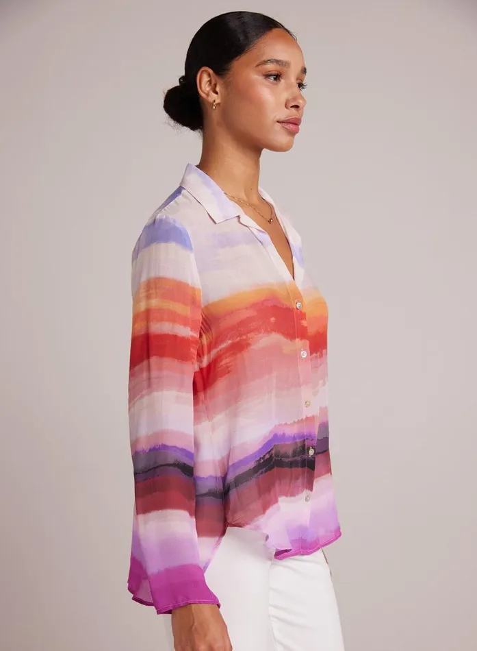 Bella Dahl Clean Shirt 8211 Canyon Stripe Print Women Long Sleeve Bella Dahl Clean Shirt 8211 Canyon Stripe Print Women Long Sleeve
